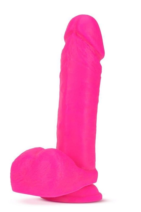 NEO ELITE 8 INCH SILICONE DUAL DENSITY COCK WITH BALLS NEON PINK