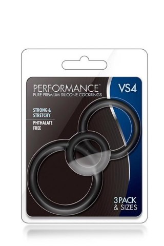 PERFORMANCE VS4 COCK RING SET BLACK