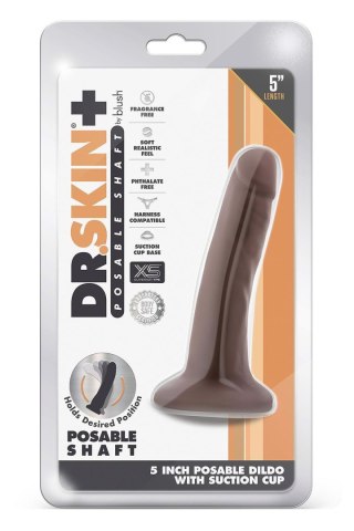 DR. SKIN PLUS 5 INCH POSABLE DILDO CHOCOLATE