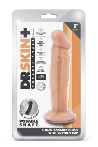 DR. SKIN PLUS 6 INCH POSABLE DILDO VANILLA