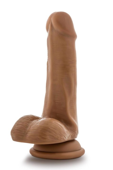 DR. SKIN PLUS 6 INCH POSABLE DILDO WITH BALLS MOCHA