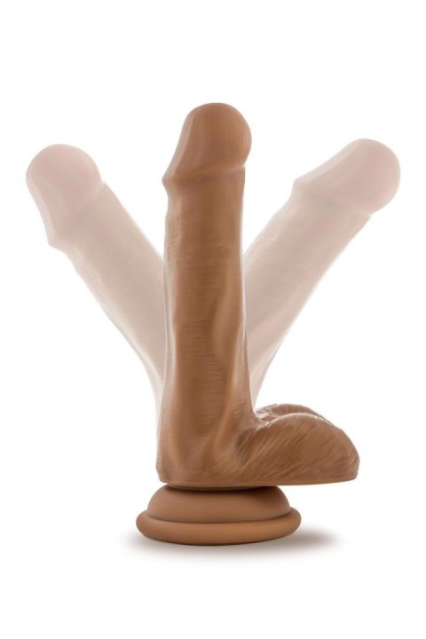 DR. SKIN PLUS 6 INCH POSABLE DILDO WITH BALLS MOCHA