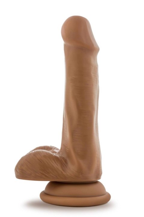 DR. SKIN PLUS 6 INCH POSABLE DILDO WITH BALLS MOCHA