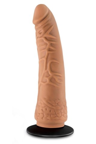 LOCK ON HEXANITE 7.5 INCH DILDO WITH SUCTION CUP ADAPTER MOCHA