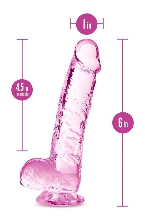 NATURALLY YOURS  6" CRYSTALLINE DILDO ROSE