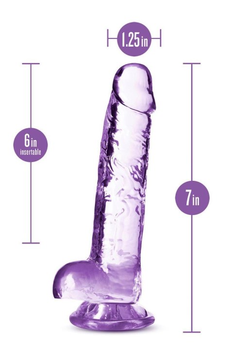 NATURALLY YOURS  7" CRYSTALLINE DILDO  AMETHYST