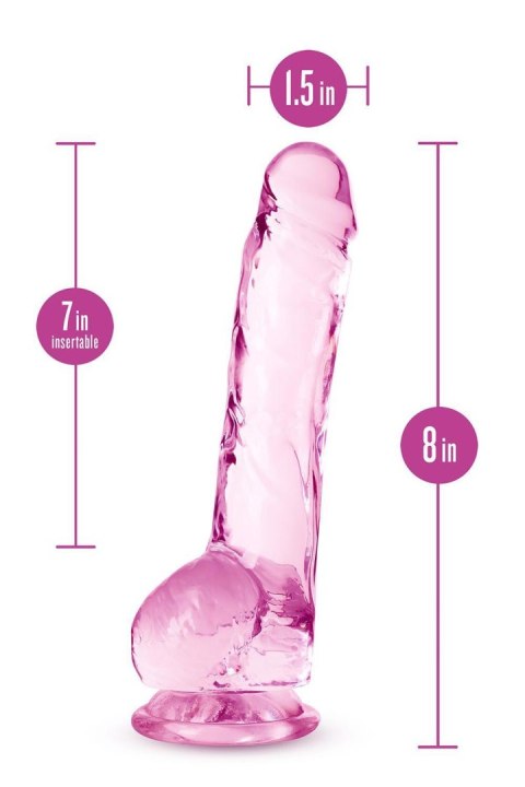 NATURALLY YOURS 8" CRYSTALLINE DILDO ROSE