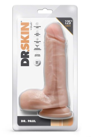 DR. SKIN DR. PAUL 7.25 INCH DILDO WITH BALLS BEIGE