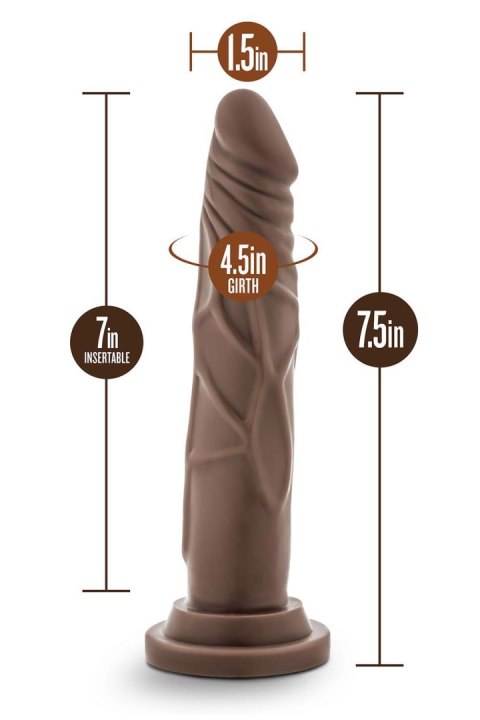 DR. SKIN SILICONE DR. CARTER 7 INCH DONG WITH SUCTION CUP CHOCOLATE