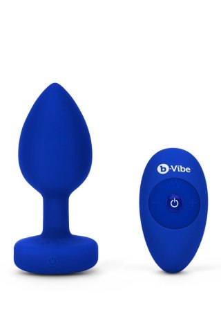 B-VIBE VIBRATING JEWEL PLUG L/XL NAVY