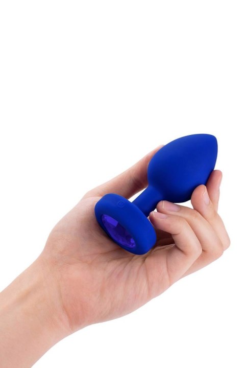 B-VIBE VIBRATING JEWEL PLUG L/XL NAVY