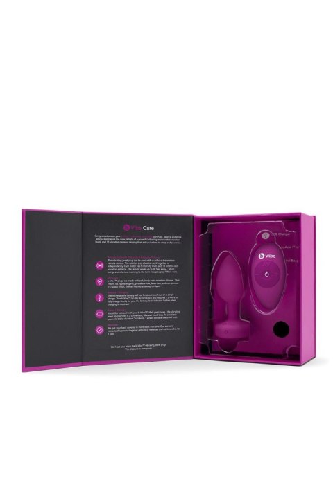 B-VIBE VIBRATING JEWEL PLUG S/M FUCHSIA