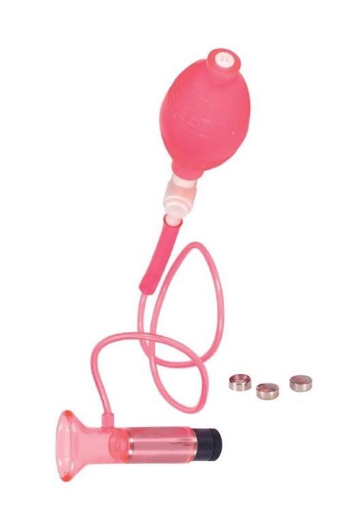 CLITORAL VIBRATING PUMP - CLEAR HOT PINK