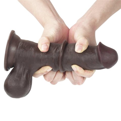 7.8'' Sliding Skin Dual Layer Dong - Whole Testicle (Black)