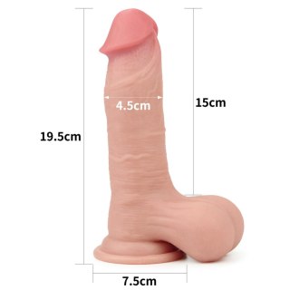 7.8'' Sliding Skin Dual Layer Dong - Whole Testicle