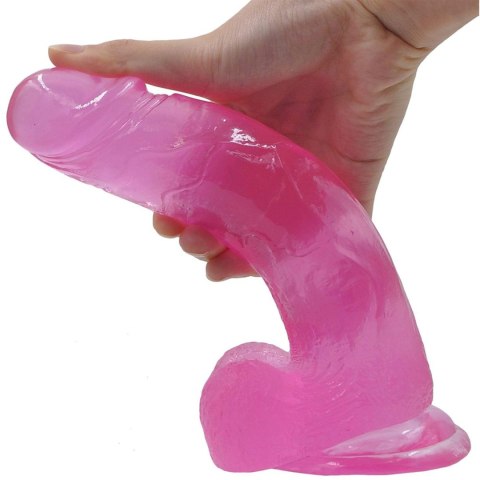 8"" Jelly Studs Crystal Dildo Large Pink