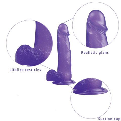 8"" Jelly Studs Crystal Dildo Large Purple