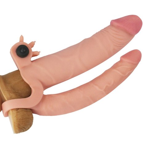 Add 1"" Pleasure X Tender Vibrating Double Penis Sleeve