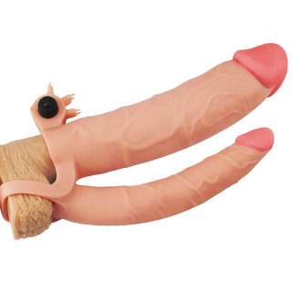 Add 3"" Pleasure X Tender Vibrating Double Penis Sleeve