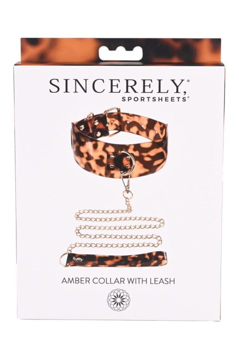 SPORTSHEETS AMBER COLLAR AND LEASH