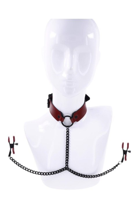 SPORTSHEETS SAFFRON COLLAR WITH NIPPLE CLAMPS