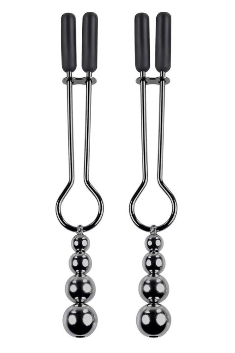 SELOPA BEADED NIPPLE CLAMPS BLACK CHROME