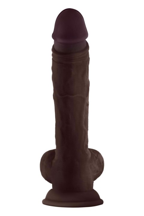 SHAFT MODEL A 10.5 INCH LIQUID SILICONE DONG WITH BALLS MAHOGANY