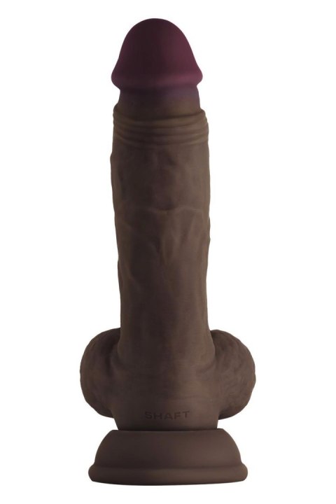 SHAFT MODEL A 7.5 INCH LIQUIDE SILICONE DONG WITH BALLS MAHOGANY