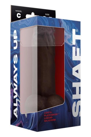 SHAFT MODEL C 8.5 INCH LIQUIDE SILICONE DONG WITH BALLS MAHOGANY