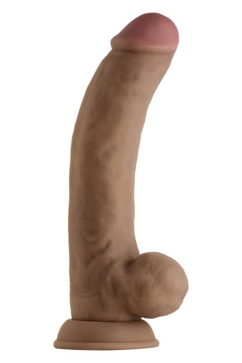 SHAFT MODEL C 9.5 INCH LIQUID SILICONE DONG WITH BALLS OAK