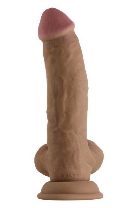 SHAFT MODEL N 8.5 INCH LIQUID SILICONE DONG WITH BALLS OAK