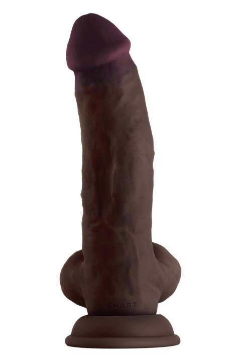 SHAFT MODEL N 8.5 INCH LIQUIDE SILICONE DONG WITH BALLS MAHOGANY