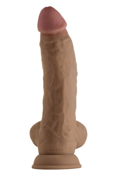 SHAFT MODEL N 9.5 INCH LIQUID SILICONE DONG WITH BALLS OAK