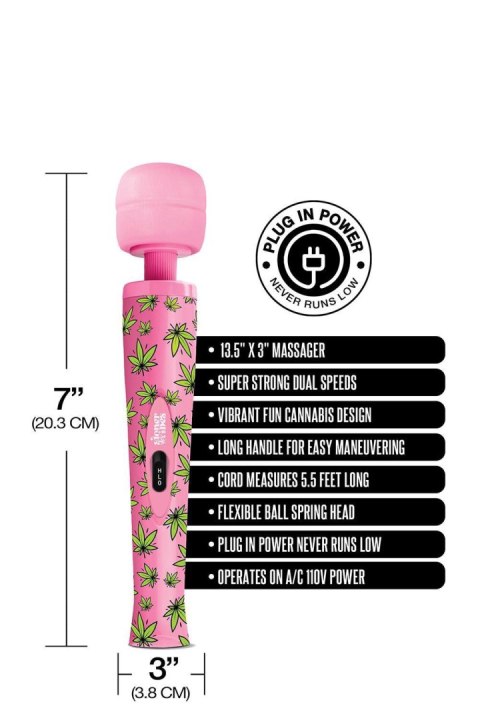 STONER VIBES WACKY WEED WAND MASSAGER PINK KUSH