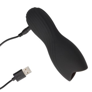 Vibrating Masturbator Sleeve - Licorice Black