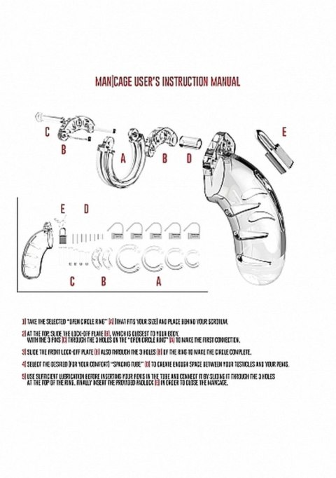 Model 01 - Chastity - 3.5"" - Cock Cage - Transparent