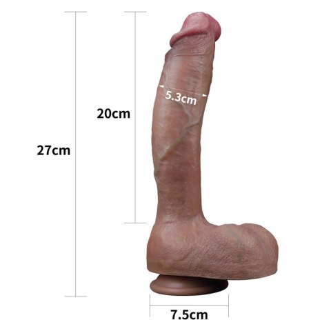 10.5'' Dual layered Platinum Silicone Cock