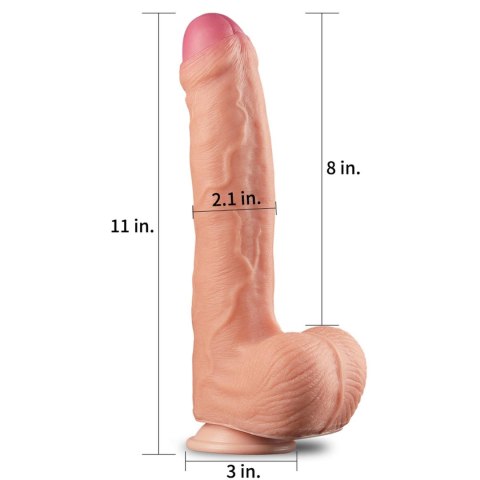 11"" Dual Layer Platinum Silicone Cock