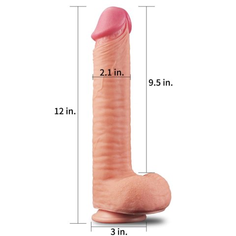 12"" Dual Layered Platinum Silicone Cock