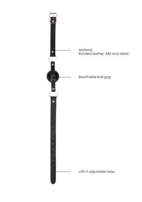 Breathable Ball Gag - With Bonded Leather Straps