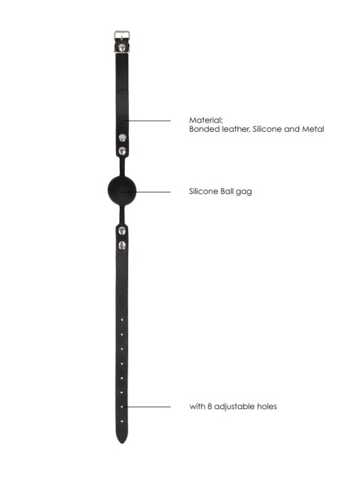 Silicone Ball Gag - with Adjustable Bonded Leather Straps