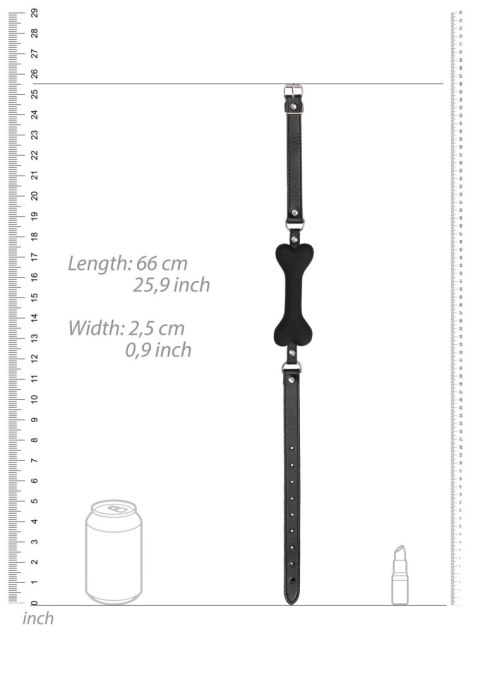 Silicone Bone Gag - With Adjustable Bonded Leather Straps