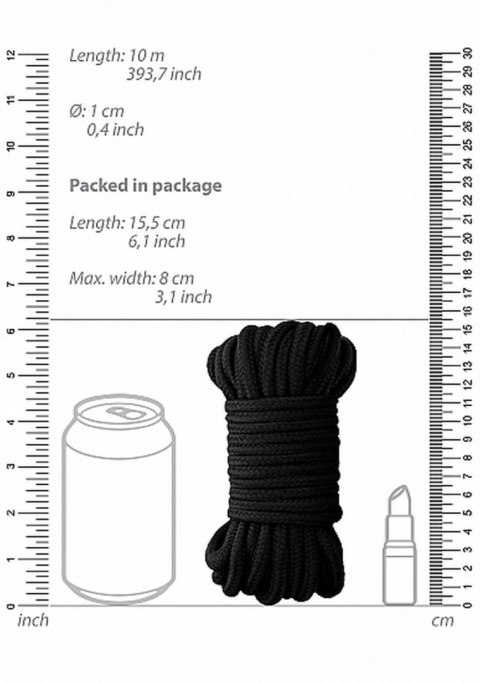 Thick Bondage Rope - 10 meter - Black