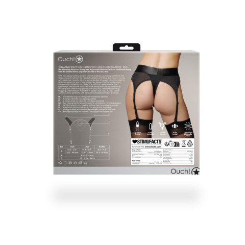 Vibrating Strap-on Thong with Adjustable Garters - XS/S