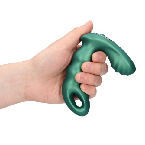 Beaded Vibrating Prostate Massager with Remote Control - Metallic Green