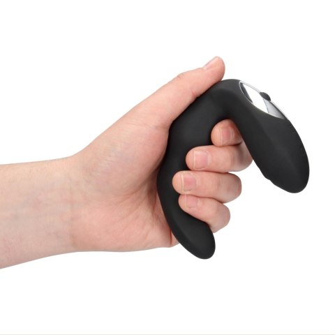 Bent Vibrating Prostate Massager with Remote Control - Black