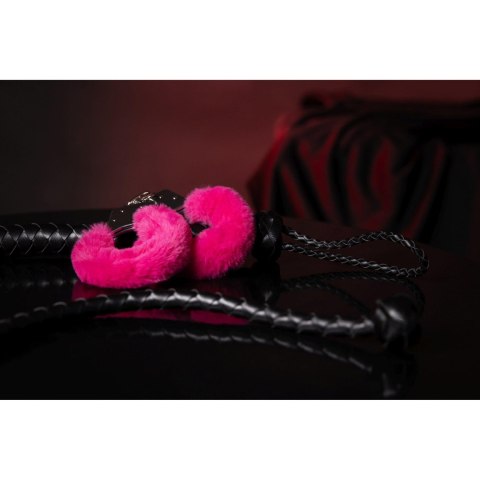 Furry Metal Hand Cuffs - Pink