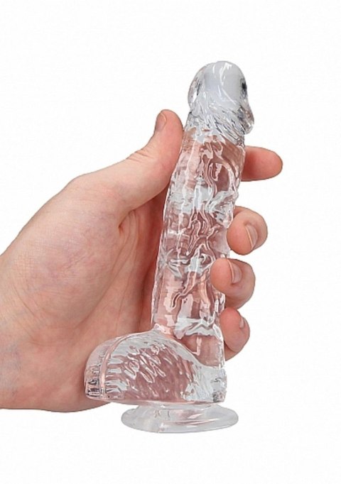 6"" / 15 cm Realistic Dildo With Balls - Transparent