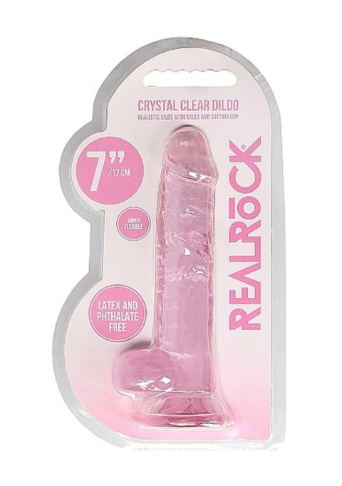 7"" / 18 cm Realistic Dildo With Balls - Pink