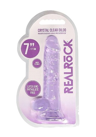 7"" / 18 cm Realistic Dildo With Balls - Purple